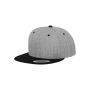 Classic snapbackpet in twee kleuren HEATHER GREY / BLACK One Size