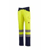 fluorescent yellow/navy blue