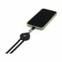 Lace Lanyard GRS RPET 0,5 cm telefoonkeycord - zwart