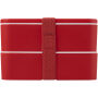 MIYO 700+700 ml dubbellaagse lunchbox - Rood/Rood/Rood
