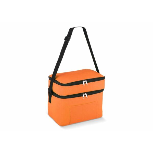 R-PET 600D koeltas met dubbele compartimenten, 30 x 20 x 25 cm, 12L - Oranje R-PET 600D koeltas met dubbele compartimenten, 30 x 20 x 25 cm, 12L - Oranje