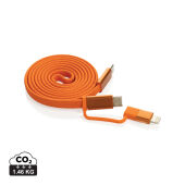 Arc Ultra-thin RCS recycled 60W 2 in 1 magnetische kabel, oranje
