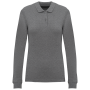 Bio180 piqué damespolo lange mouwen Grey Heather 3XL
