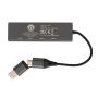 Terra RCS gerecycled aluminium hub met 3 USB-poorten, grijs