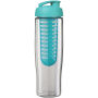 H2O Active® Tempo 700 ml sportfles en infuser met flipcapdeksel - Transparant/Aqua blauw