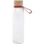 Porto 500 ml glazen waterfles met siliconen handgreep en bamboe deksel - Brick