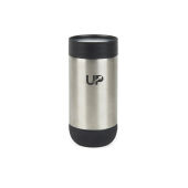 VINGA Erie RCS recycled RVS push mug 350 ML, zilver, zwart VINGA Erie RCS recycled RVS push mug 350 ML, zilver, zwart