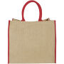 Harry jute draagtas met gekleurde accenten 25L - Naturel/Rood Harry jute draagtas met gekleurde accenten 25L - Naturel/Rood