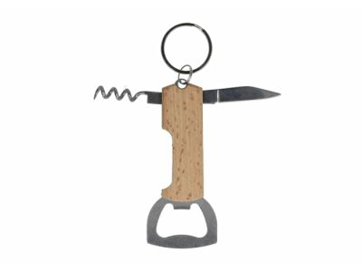 Bamboe wijn & flesopener sleutelhanger
