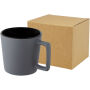 Cali keramische mok van 370 ml met matte afwerking - Zwart/Mat grijs