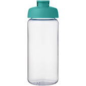 H2O Active® Octave Tritan™ 600 ml sportfles met klapdeksel - Transparant helder/Aquablauw