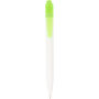 Thalaasa balpen van ocean bound plastic (zwarte inkt) - Transparant groen/Wit