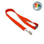 Gerecyclede polyester (rPET) veiligheids lanyard met zeefdruk en bulldogclip