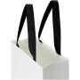 Smartfold papieren tas van 210 g/m² met lintgrepen en een glanzende laminaatlaag - 24 x 10 x 32 cm - Zwart Smartfold papieren tas van 210 g/m² met lintgrepen en een glanzende laminaatlaag - 24 x 10 x 32 cm - Zwart