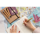 Bamboe pen met tarwestro clip, wit