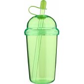 rPet Drinkbeker met rietje Glow 500 ml lichtgroen