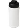 Baseline 500 ml recycled sport bottle with flip lid - White/Solid black