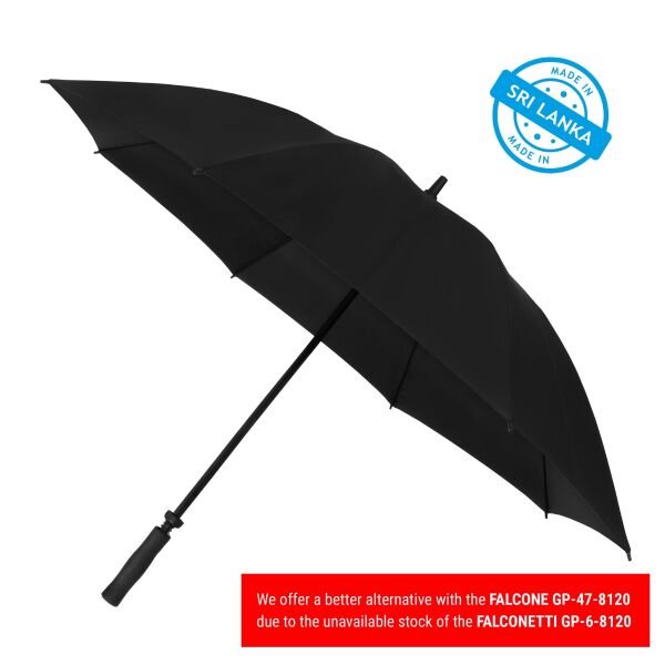 Golfparaplu Pauline | Handmatig | Ø125 cm | Kunststof handvat | Zwart Golfparaplu Pauline | Handmatig | Ø125 cm | Kunststof handvat | Zwart