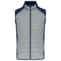 Sportjas in twee stoffen zonder mouwen Marl Grey/Sporty Navy 3XL