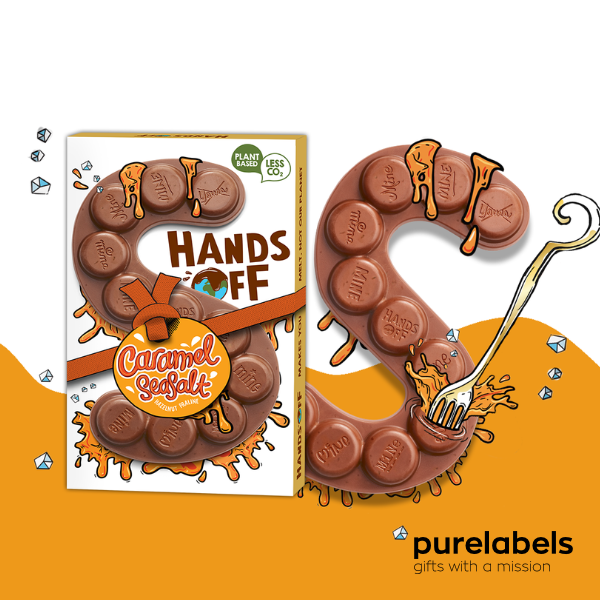 Sinterklaas chocolade letter Vegan | Hands off my chocolate| Caramel Zeezout