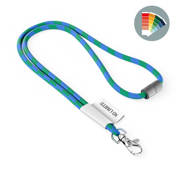 Polyester 2-kleurige koord-lanyard met full color label Polyester 2-kleurige koord-lanyard met full color label