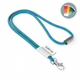 Polyester 2-kleurige koord-lanyard met full color label