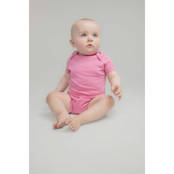 Body met korte mouwen van biologisch katoen Bright pink 0/3M Body met korte mouwen van biologisch katoen Bright pink 0/3M