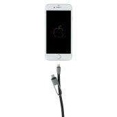 3-in-1 kabel met oprolmechanisme, zwart