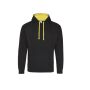 VARSITY HOODIE, JET BLACK/SUN YELLOW, XXL, JUST HOODS