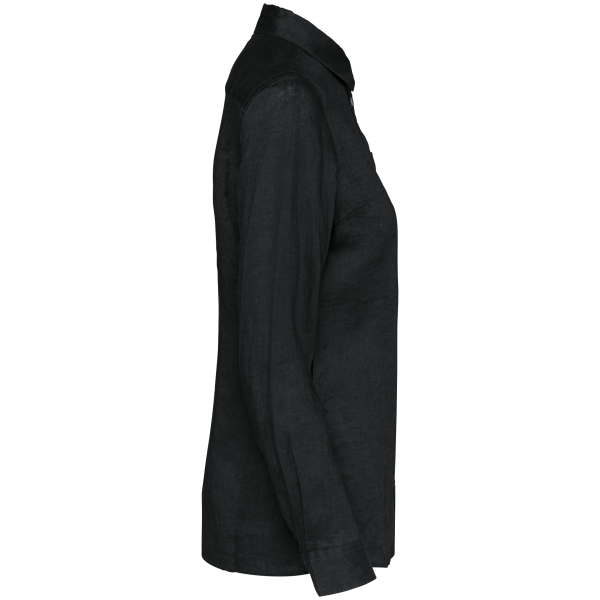 Linnen damesblouse Black XXL Linnen damesblouse Black XXL