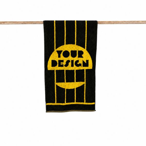 Custom-made sport handdoek 50 x 100 (2 kleuren geweven) met 500gsm Custom-made sport handdoek 50 x 100 (2 kleuren geweven) met 500gsm
