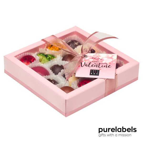 Valentijn cadeautje | Handgemaakte chocolade assortie | 16 stuks 240g