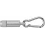 Aluminium mini-zaklamp met karabijnhaak Tracy zilver