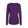 Interlock T-shirt | lange mouw | dames - Paars, S