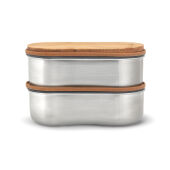 Black+Blum Stainless Steel Dubbele Bento Box, grijs