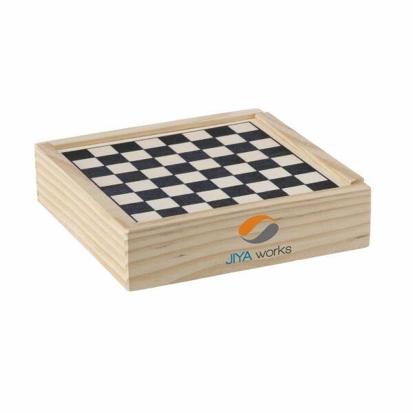 WoodGame 5-in-1 spel - houtbruin WoodGame 5-in-1 spel - houtbruin