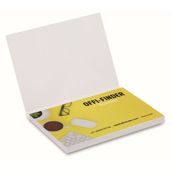 Papieren zachte kaft met 100 sticky notes (EU‑productie) Papieren zachte kaft met 100 sticky notes (EU‑productie)