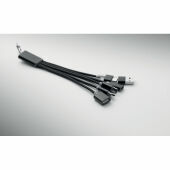 HUBLUE - 5-in-1 laadkabel sleutelhanger - Zwart