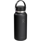 Hydro Flask-waterfles met brede opening, 946 ml, geïsoleerd, van roestvrij staal - Zwart