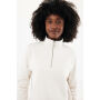 IQONIQ Elgon gerecycled katoen sweater met kwartritssluiting, ivory white (XXXL) IQONIQ Elgon gerecycled katoen sweater met kwartritssluiting, ivory white (XXXL)