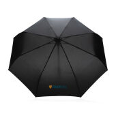 21" Impact AWARE™ RPET 190T bamboe auto open/dicht paraplu, zwart