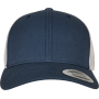 Tweekleurige Retro Truckerpet Navy / Silver One Size