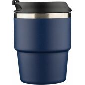 ?Gerecycled roestvrijstalen dubbelwandige drinkbeker (175 ml) Oli zwart