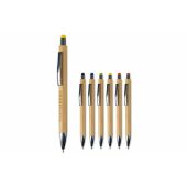 Balpen New York bamboe met stylus - Zwart