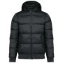 Uniseks donsjas met capuchon in gerecycled ripstop black XS