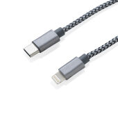 3-in-1 gevlochten nylon kabel, grijs