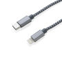 3-in-1 gevlochten nylon kabel, grijs