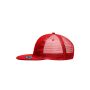6 Panel Flat Peak Cap red one size