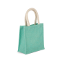 Shopper van jutecanvas - klein model Ice Mint One Size