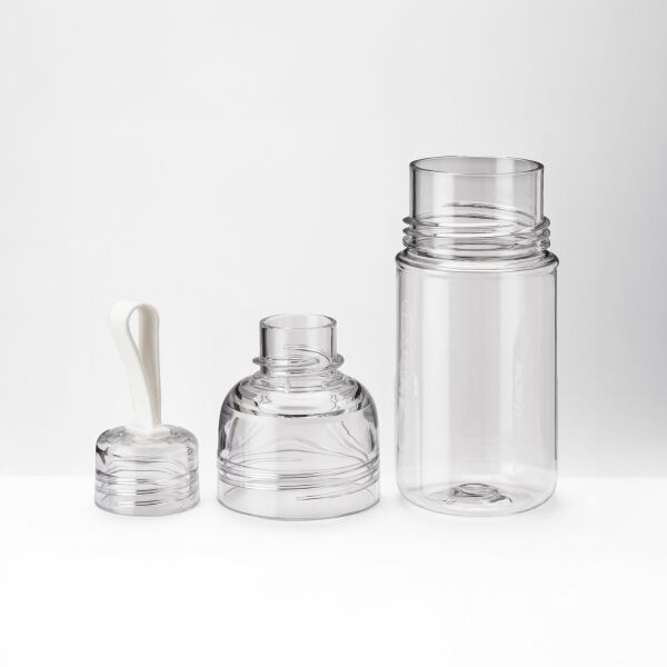 Transparante drinkfles met draaglus | Wit Transparante drinkfles met draaglus | Wit